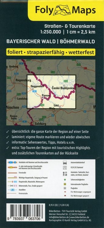 Produktbild: FolyMaps B&ouml;hmerwald / Bayerischer Wald 1:250 000