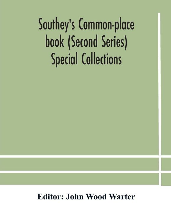 Produktbild: Southey'S Common-Place Book (Second Series) Special Collections