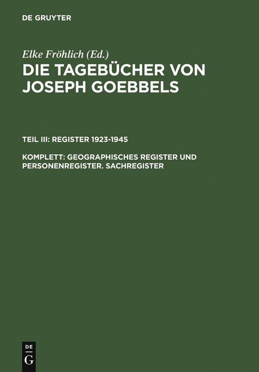 Produktbild: Geographisches Register und Personenregister. Sachregister