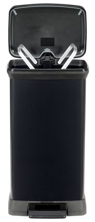 Produktbild: Curver Deco bin metalics 246364 M&uuml;lleimer 50l (B x H x T) 390 x 720 x 290mm Schwarz 1St.