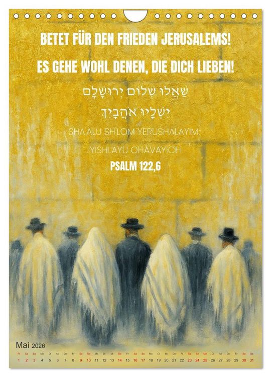 Produktbild: Weisheit, Licht und Leben &ndash; J&uuml;dische Inspiration durchs Jahr (Wandkalender 2026 DIN A4 hoch), CALVENDO Monatskalender