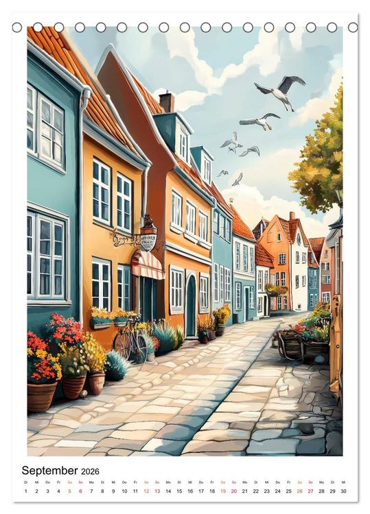 Produktbild: D&auml;nemark - Wellen, Wind, Lebensgef&uuml;hl (Tischkalender 2026 DIN A5 hoch), CALVENDO Monatskalender