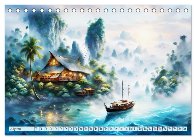 Produktbild: Archipelago's Exotic paradise trip (Desk Calendar 2026 DIN A5 landscape), CALVENDO 12 Month DeskCalendar