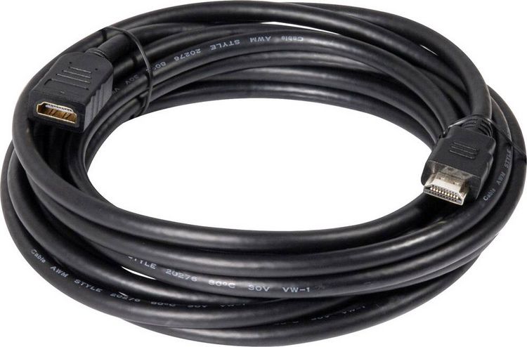 Produktbild: club3D HDMI Verl&auml;ngerungskabel HDMI-A Stecker, HDMI-A Buchse 5.00 m Schwarz CAC-1320 4K UHD HDMI-Kabel