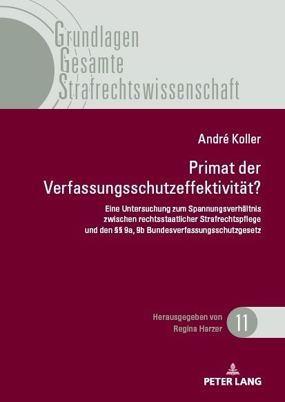 Produktbild: Primat der Verfassungsschutzeffektivit&auml;t
