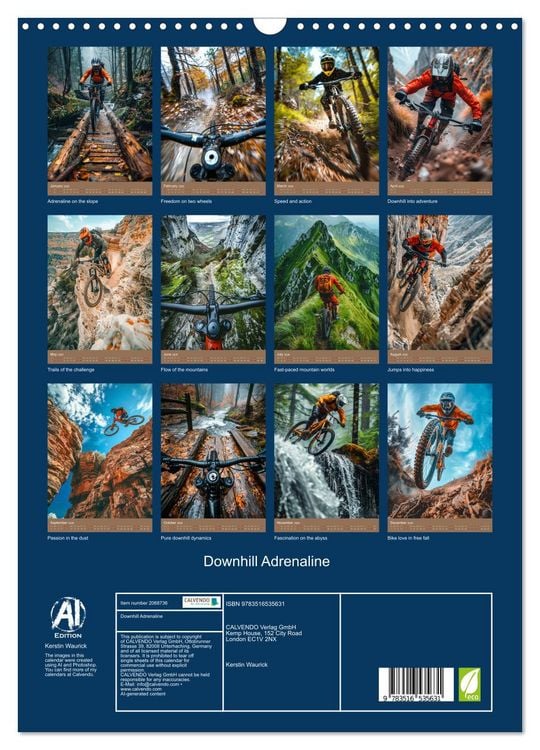 Produktbild: Downhill Adrenaline (Wall Calendar 2026 DIN A3 portrait), CALVENDO 12 Month Wall Calendar