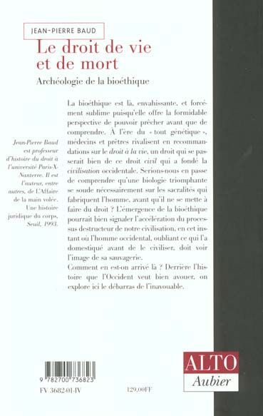 Produktbild: Le droit de vie et de mort