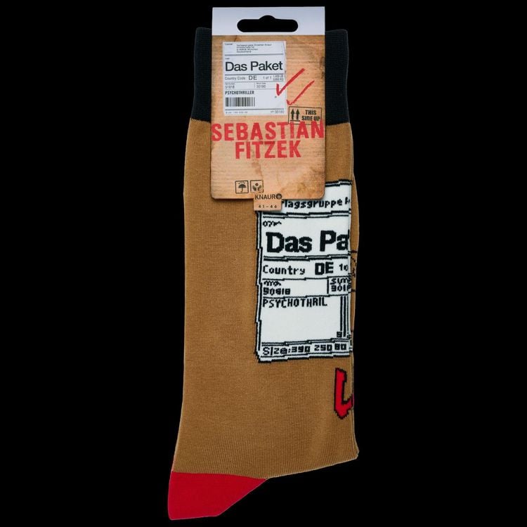 Produktbild: Sebastian Fitzek-Socken "Das Paket" Gr&ouml;&szlig;e 41 - 46