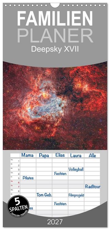 Produktbild: Familienplaner 2027 - Deepsky XVII mit 5 Spalten (Wandkalender, 21 x 45 cm) CALVENDO