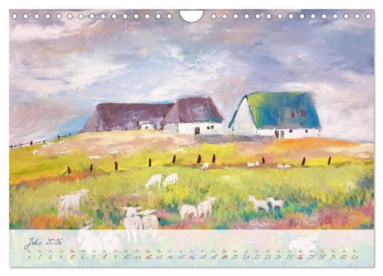 Produktbild: Gemalter K&uuml;stenzauber - Mit Pinsel und Farbe entlang der deutschen K&uuml;ste (Wandkalender 2026 DIN A4 quer), CALVENDO Monatskalender