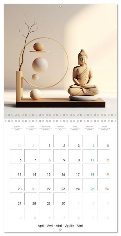 Produktbild: Instant paisible (Calendrier mural carr&eacute; 2026 30x30 cm) Calendrier double avec une page pour vos prises de notes
