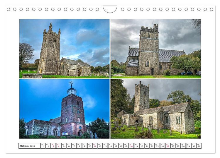 Produktbild: Trutzig und Wehrhaft - Englands Kirchen (Wandkalender 2026 DIN A4 quer), CALVENDO Monatskalender