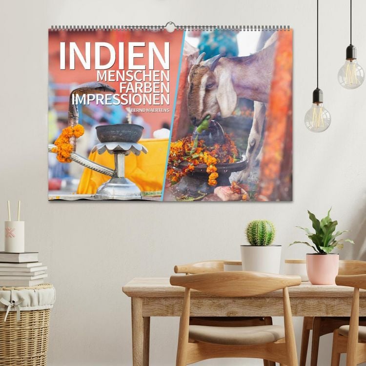 Produktbild: INDIEN Menschen Farben Impressionen (Wandkalender 2026 DIN A2 quer), CALVENDO Monatskalender