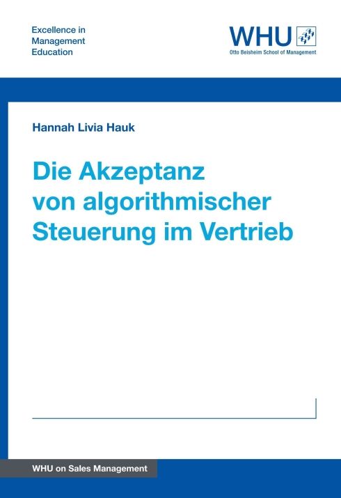 Produktbild: Die Akzeptanz von algorithmischer Steuerung im Vertrieb