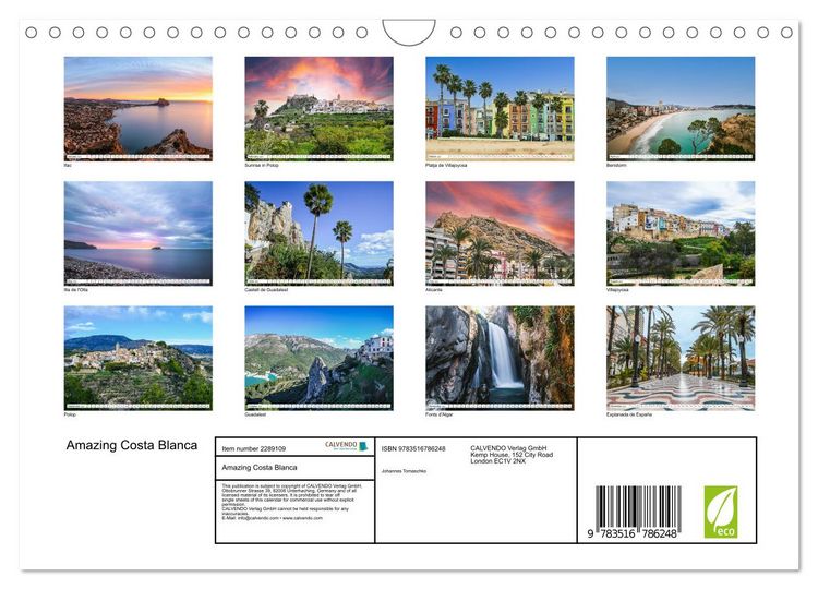Produktbild: Amazing Costa Blanca (Wall Calendar 2027 DIN A4 landscape), CALVENDO 12 Month Wall Calendar