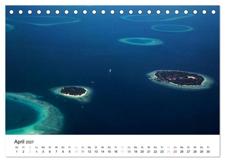 Produktbild: Malediven - Das Paradies im Indischen Ozean I (Tischkalender 2027 DIN A5 quer), CALVENDO Monatskalender
