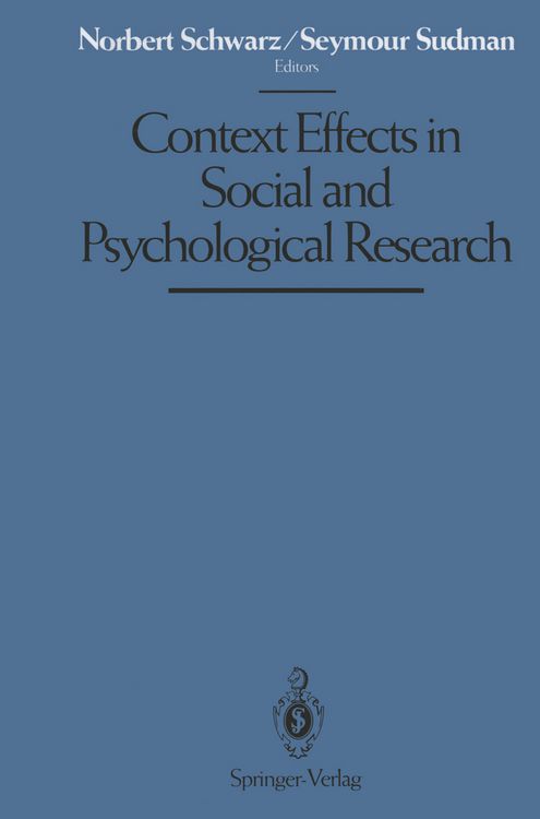 Produktbild: Context Effects in Social and Psychological Research