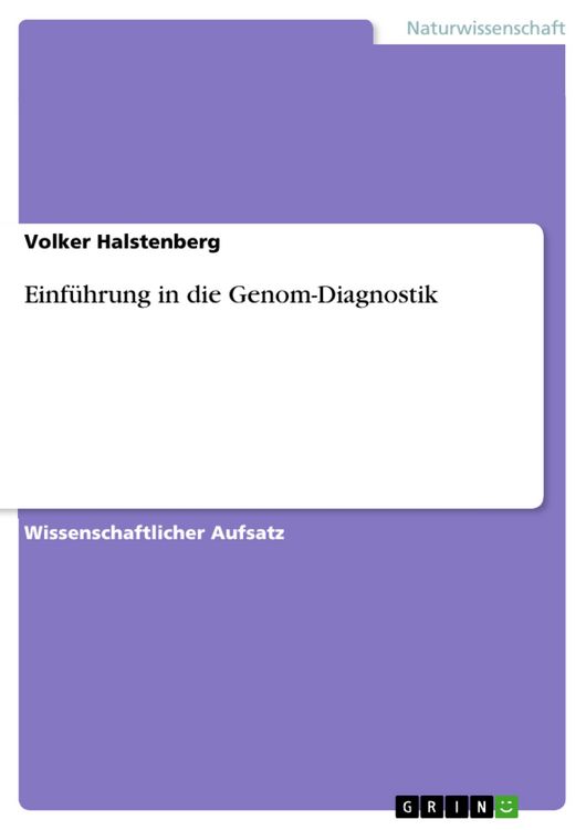 Produktbild: Einf&uuml;hrung in die Genom-Diagnostik