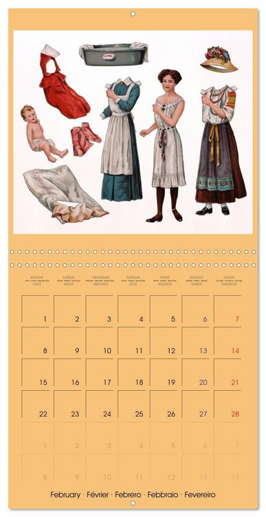 Produktbild: CHARMING OLD PAPER DOLLS (Wall Calendar 2027 12 &times; 12 Inch) CALVENDO 12 Month Wall Calendar
