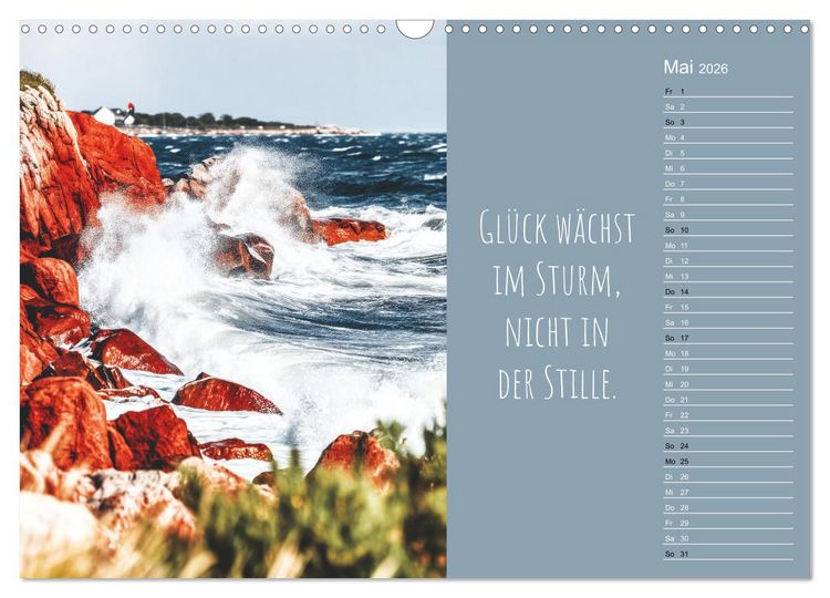 Produktbild: Eine Portion Gl&uuml;ck - Motivationskalender f&uuml;rs ganze Jahr (Wandkalender 2026 DIN A3 quer), CALVENDO Monatskalender