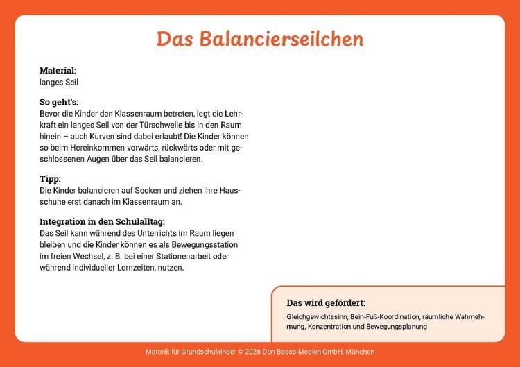 Produktbild: Motorik f&uuml;r Grundschulkinder