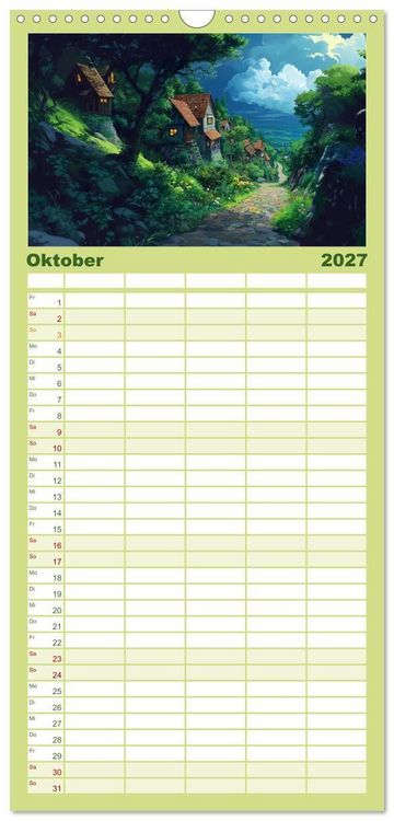 Produktbild: Familienplaner 2027 - Spaziergang durch Anime Welten mit 5 Spalten (Wandkalender, 21 x 45 cm) CALVENDO