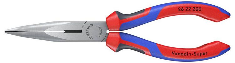 Produktbild: Knipex 26 22 200 Werkstatt Flachrundzange 40&deg; gebogen Vanadium Elektrostahl 200mm