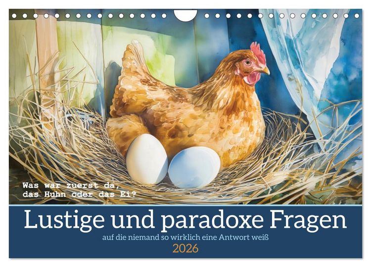 Produktbild: Lustige und paradoxe Fragen (Wandkalender 2026 DIN A4 quer), CALVENDO Monatskalender