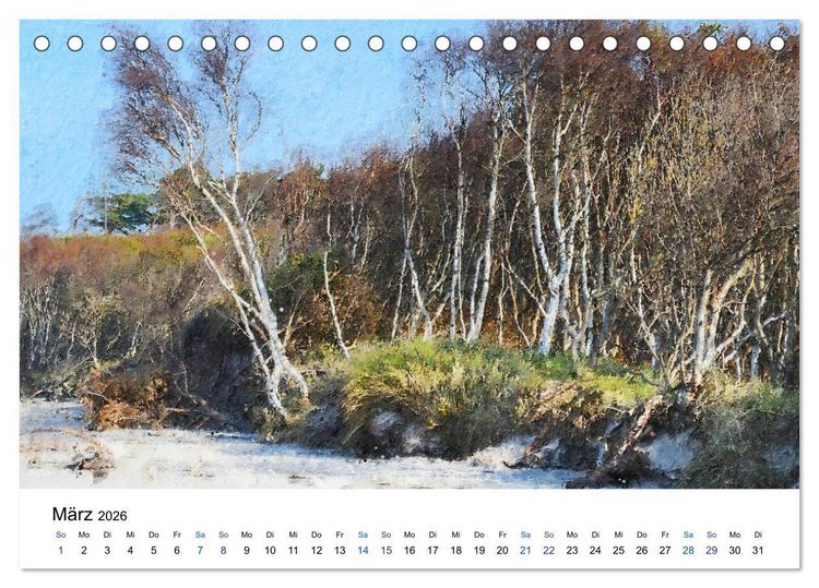 Produktbild: Landschaften auf dem Dar&szlig; in &Ouml;lfarben (Tischkalender 2026 DIN A5 quer), CALVENDO Monatskalender