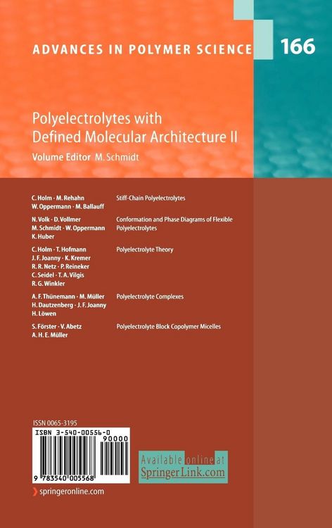 Produktbild: Polyelectrolytes with Defined Molecular Architecture II