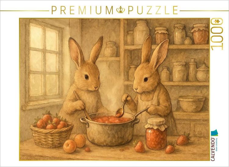 Produktbild: CALVENDO Puzzle Hasenzauber in der Marmeladenk&uuml;che | 1000 Teile Lege-Gr&ouml;&szlig;e 64x48cm Foto-Puzzle f&uuml;r gl&uuml;ckliche Stunden