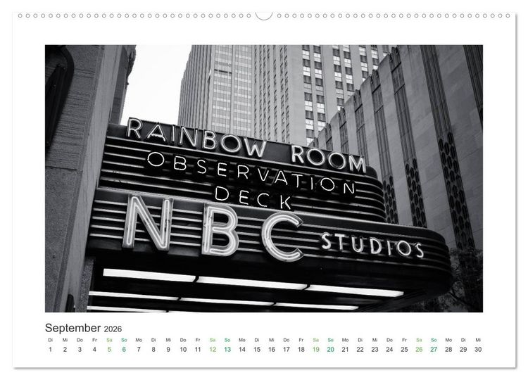 Produktbild: New York in schwarz weiss (hochwertiger Premium Wandkalender 2026 DIN A2 quer), Kunstdruck in Hochglanz