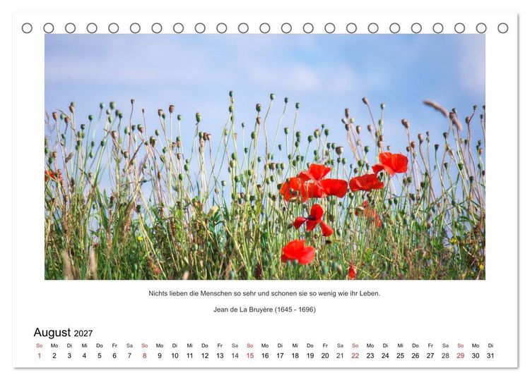 Produktbild: Der Naturkalender mit Zitaten und Spr&uuml;chen (Tischkalender 2027 DIN A5 quer), CALVENDO Monatskalender