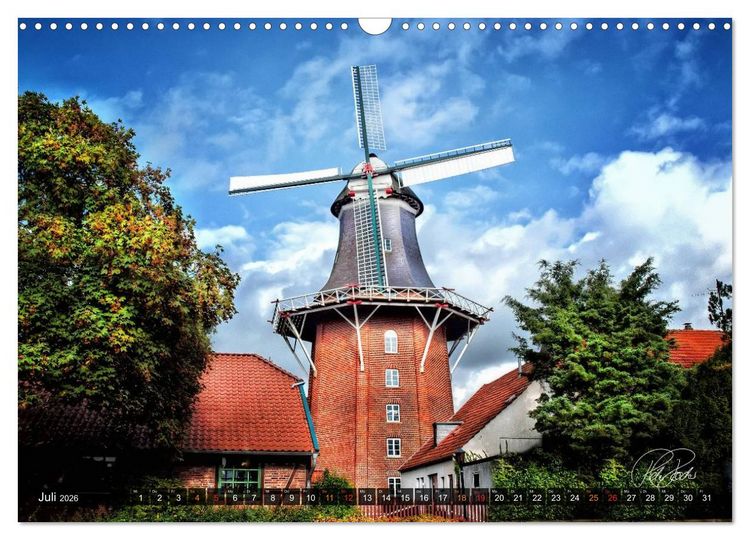 Produktbild: Friesland - Die Friesische M&uuml;hlenstra&szlig;e (Wandkalender 2026 DIN A3 quer), CALVENDO Monatskalender