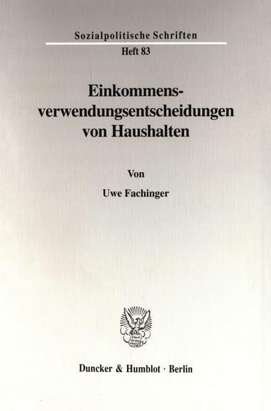 Produktbild: Einkommensverwendungsentscheidungen von Haushalten.