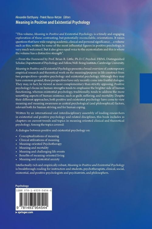 Produktbild: Meaning in Positive and Existential Psychology