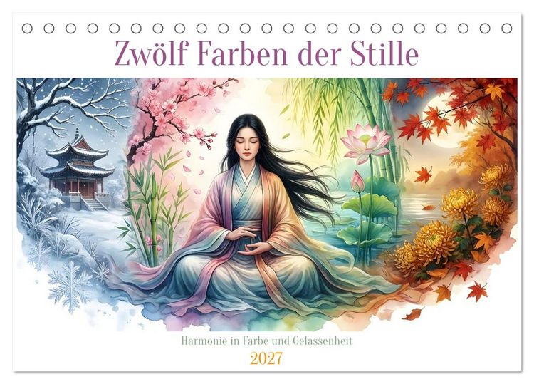 Produktbild: Zw&ouml;lf Farben der Stille (Tischkalender 2027 DIN A5 quer), CALVENDO Monatskalender