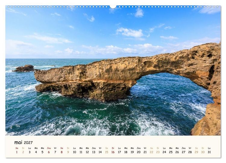 Produktbild: Entre monts et vagues - Une ann&eacute;e au Pays Basque (Calendrier mural haut de gamme 2027 DIN A2 vertical), CALVENDO calendrier mensuel