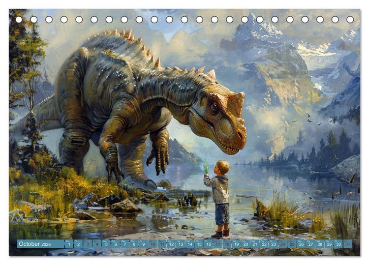 Produktbild: Dinosaur Legends (Desk Calendar 2026 DIN A5 landscape), CALVENDO 12 Month DeskCalendar