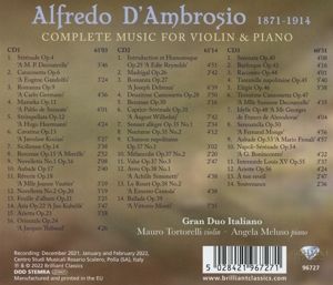 Produktbild: D'Ambrosio:Complete Music For Violin & Piano