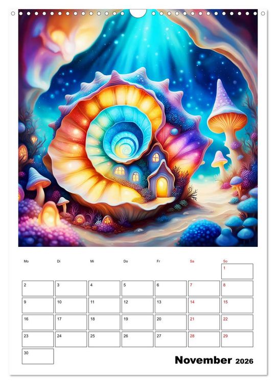 Produktbild: Zauberhafte Muschelh&auml;user (Wandkalender 2026 DIN A3 hoch), CALVENDO Monatskalender