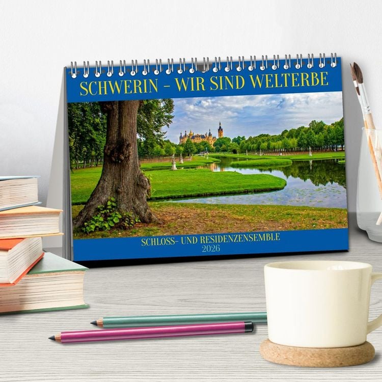 Produktbild: Schwerin - Wir sind Welterbe (Tischkalender 2026 DIN A5 quer), CALVENDO Monatskalender