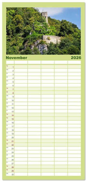 Produktbild: Familienplaner 2026 - Unterwegs im Gro&szlig;en Lautertal mit 5 Spalten (Wandkalender, 21 x 45 cm) CALVENDO