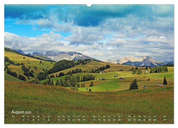 Produktbild: Urlaub auf der Seiser Alm (hochwertiger Premium Wandkalender 2026 DIN A2 quer), Kunstdruck in Hochglanz