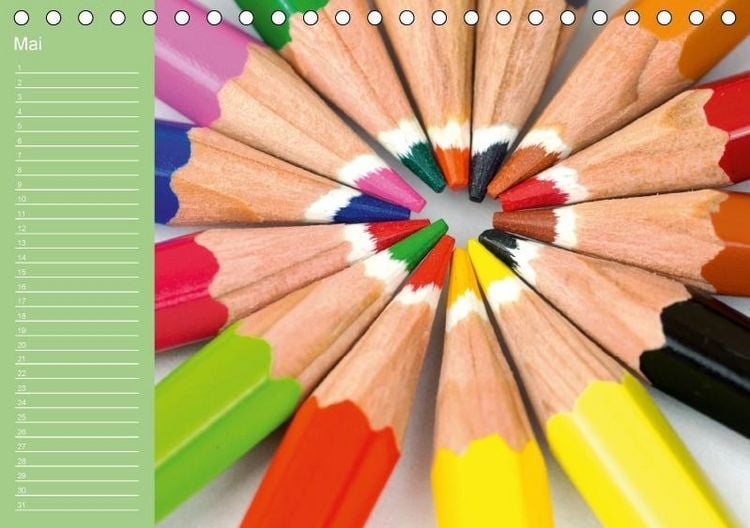 Produktbild: Die bunte Welt der Stifte - Geburtstagskalender (Tischkalender immerw&auml;hrend DIN A5 quer)
