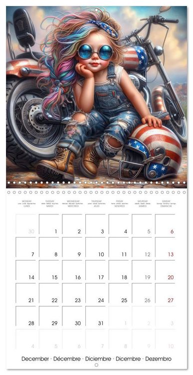 Produktbild: Born to Ride - Cool toddler girls and Motorbikes (Wall Calendar 2026 12 &times; 12 Inch) CALVENDO 12 Month Wall Calendar