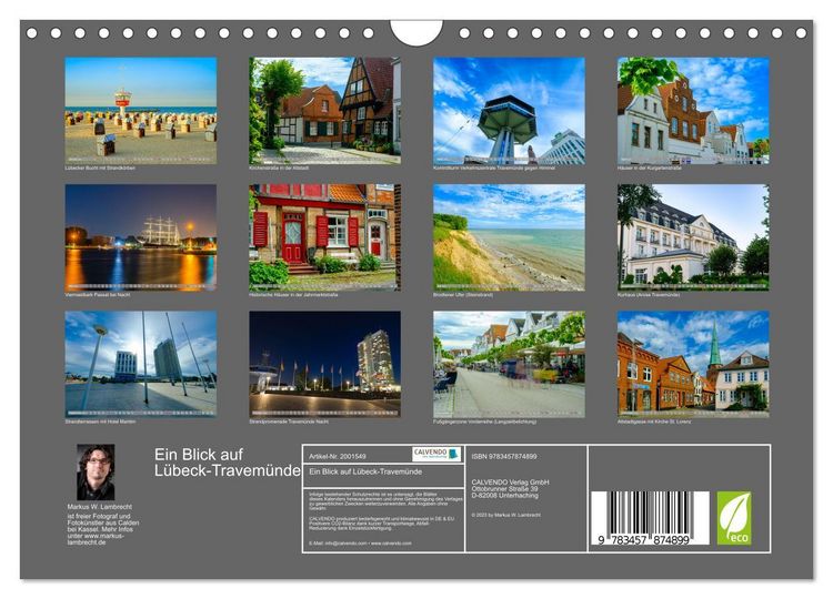 Produktbild: Ein Blick auf L&uuml;beck-Travem&uuml;nde (Wandkalender 2026 DIN A4 quer), CALVENDO Monatskalender