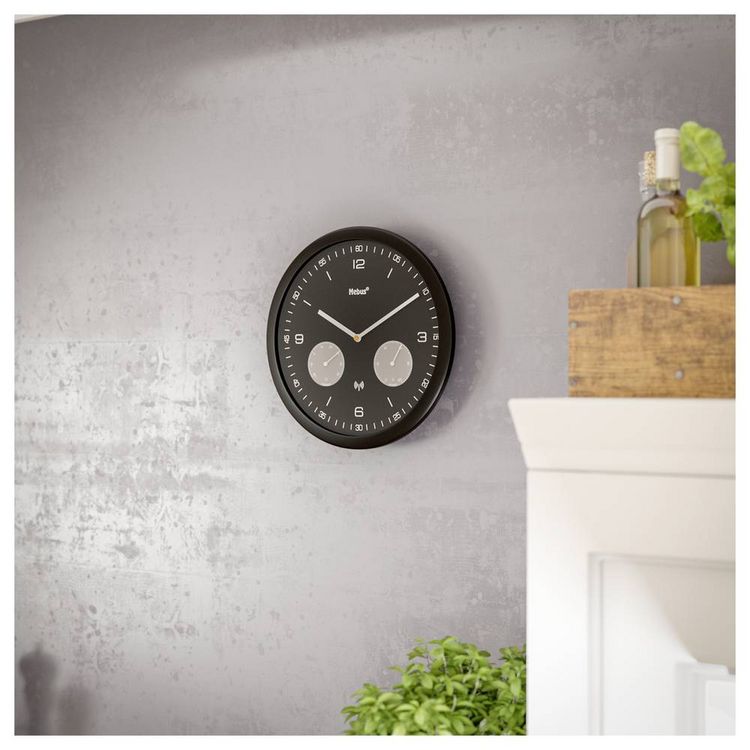 Produktbild: Mebus 52825 Funk Wanduhr 26mm x 42mm Schwarz
