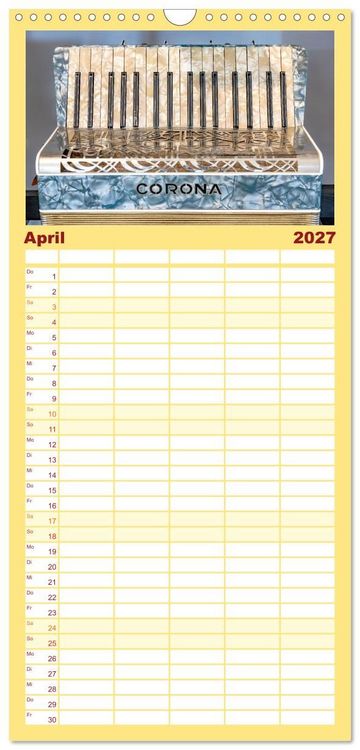Produktbild: Familienplaner 2027 - Akkordeon, Hast Du da noch T&ouml;ne? mit 5 Spalten (Wandkalender, 21 x 45 cm) CALVENDO