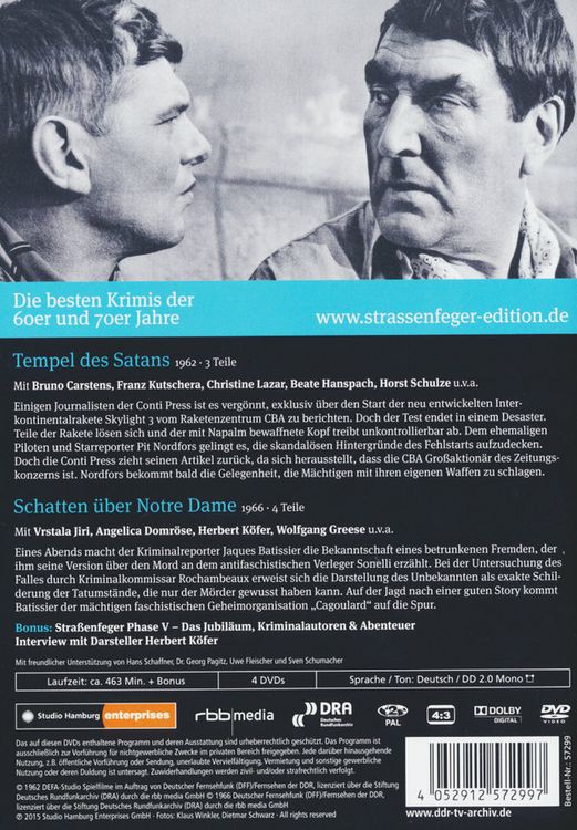 Produktbild: Stra&szlig;enfeger 49 - Tempel des Satans/Schatten &uuml;ber Notre Dame [4 DVDs]